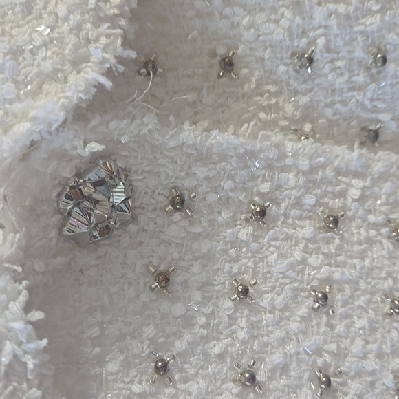 Zara Cream Textured Short Sleeve Jacket - Picture 4 of 6